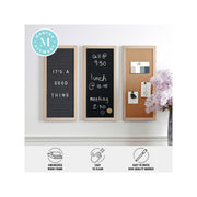 Martha Stewart Chalk/Cork/Letter Board Set BRDK202210111BK - LIGHT NAT WOODGRAIN ONE SIZE