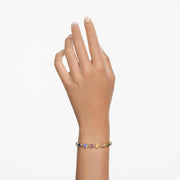 Swarovski Stilla Bracelet with Multicolor Crystals, Gold-Tone Plated, Adjustable 6.38-7.88 in, 5662925