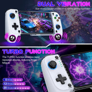 ESYWEN Mobile Gaming Controller, Wireless Bluetooth, Adjustable Clamp 10-17.5cm, Hall Effect Joysticks, Dual Vibration Motors, Turbo Function, 600mAh Battery, Black