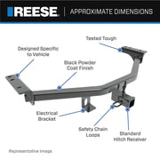 REESE 3709660 Class 3 Multi-Fit Trailer Hitch, 2 In. Receiver, Rated 5000 lbs GTW