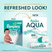 Pampers Aqua Pure Baby Wipes, Unscented, Hypoallergenic, Sensitive Skin, 7-Pack, 392 Count, 87699210
