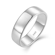 Starchenie Solid 925 Unisex Ring, 6mm High Polish Wedding Band, Size 11 - Sterling Silver