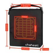Chaheati 7V Rechargeable Battery Heated Seat Cushion with Touch-Button Control, Black, Adjustable Shoulder Strap, CHA-SC-7V-BK