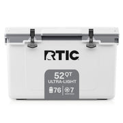 Rtic Outdoors 52 Quart Ultra-Light Hard Cooler, White & Grey, Holds 76 Cans, 30% Lighter Design
