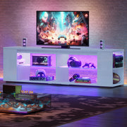 Pinmoco L103880Y-BWHT LED TV Stand with Side Bookshelf, White