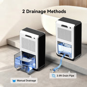 HUMSURE Dehumidifier, 120 OZ Water Tank, 10 Pints Daily Capacity, Quiet Operation, Auto Shut-Off, Adjustable Humidity Control, 7 Color LED Light, White, DH12