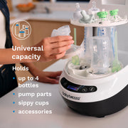 Baby Brezza Bottle Washer Pro, Automatic Bottle Washer Sterilizer Dryer, White, 4 Bottle Capacity, BRZ0103
