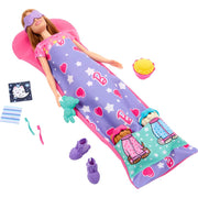 Barbie Doll & Playset with 2 Toy Dog Figures & 10+ Accessories, Puppy Slumber Party with Color-Change Feature, Sleeping Bag, Eye Masks & More