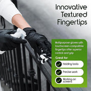 Inspire Disposable Nitrile Gloves, Heavy Duty 6 Mil Thickness, Black, Size Large, Case of 1000