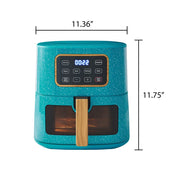 The Pioneer Woman Air Fryer, 5.8 Qt, Teal Speckle, 1500W, Digital Touch Control, 6 Presets, PW8502294814-02