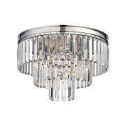 3-Light Round Semi-Flush Mount in Polished Chrome Finish