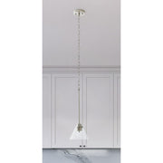 Better Homes & Gardens BH24W50001009WM Modern Dimmable Pendant Light, Brushed Nickel, Clear Cone Glass Shade, Adjustable Height, Medium Base Bulb Compatible