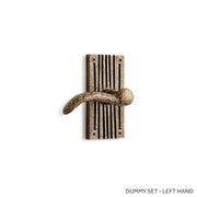 Corded-Brass Dummy Interior Door Set with Lever Handle - Left Hand - Antique Brass