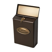 Architectural Mailboxes Designer Medium Vertical Wall Mount Locking Mailbox, Venetian Bronze with Brushed Brass, DMVKGVAM