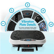 Baokaler Rican Vibration Plate Exercise Machine, Full-Body Workout, 300 lb Capacity, 200W Power, LCD Display, Resistance Bands, Silver-White