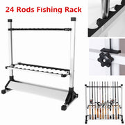 Airkoul 24-Rod Fishing Rod Holder Storage Rack, Durable Titanium Alloy and Aluminum, Cushioned Holders, Lightweight Portable Design, Rust-Resistant