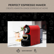 ChefWave CW-NCM01R Espresso Machine Set, Red