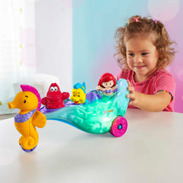 Fisher-Price HMX83 Disney Princess Ariel's Light-Up Sea Carriage Musical Vehicle with 2 Figures