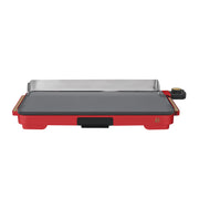 Beautiful XL Electric Griddle, 12 in x 22 in, EverGood Ceramic Nonstick Coating, Adjustable Temperature Control, Detachable Stainless Steel Backsplash, Removable Drip Tray, Tomato Red or Oyster Grey