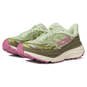 Hoka Stinson 7 Women's Running Shoes, Synthetic Jacquard Mesh Upper, Cushioned EVA Midsole, Multi-Terrain Grip, Seed Green/Beet Root, 6.5 B Medium, 1141531-SNBT
