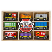 Melissa & Doug Wooden Train Cars 8-Piece Set