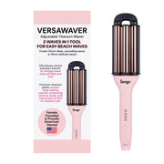 L'ANGE Hair VersaWaver Adjustable Titanium 3-Barrel Hair Waving Iron, Blush, 19mm and 32mm Wave Options, 4 Heat Settings, 2654-2655