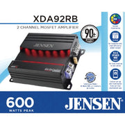 Jensen XDA92RB Class D 2 Channel Amplifier, 600 Watts