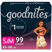 GoodNites 105172901 Girls' Nighttime Bedwetting Underwear, Size : S/M, 99 Count