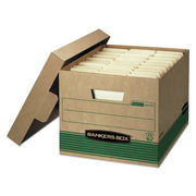 Bankers Box Stor/File Medium-Duty 100% Recycled Letter Legal File Storage Boxes, Kraft Green, 12 Pack, 12.5 in x 16.25 in x 10.25 in, 12770