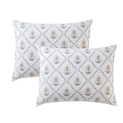 My Texas House Poppy Trellis King Comforter Set, 3-Piece, Reversible Green and Pink, 200-Thread-Count Cotton, Zipper Closure Shams, TRE-3CS-KING-WD-GRNPK