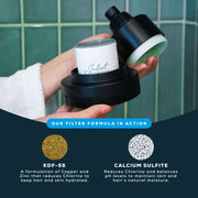 SparkPod Juliet Filtered Shower Head, High Pressure, Matte Black, Round, Acrylonitrile Butadiene Styrene, Replaceable Filter Cartridge, FSH-V2-BM