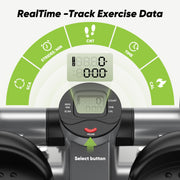 Edx Mini Stepper Machine, Portable Home Fitness Exercise Machine with Adjustable Resistance, Digital Display, Silver, 300 lb Capacity, TBJ-J01-V2-SR