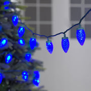 Holiday Time LED Diamond-Cut C9 Christmas Lights, 100-Count, Blue, 58.5-Foot, Shatterproof, Indoor/Outdoor
