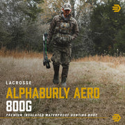 LaCrosse AlphaBurly Aero 800 Insulated Hunting Boots, Waterproof Rubber, 17 Inch, Dark Shadow, 377010