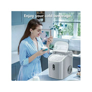 AGLUCKY Nugget Ice Maker Countertop with Soft Chewable Pellet Ice, 34lbs/24H, Self-Cleaning, Sonic Ice Machine for Home/Office/Party