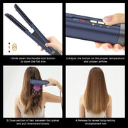 IG INGLAM Air Straightener Flat Iron 2 in 1 Wet to Dry Hair Styler with 200 Million Negative Ions, Prussian Blue