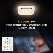 Akicon Bathroom Exhaust Fan, 110 CFM, 1.5 Sone, RGB LED Light with Dimmable 3CCT Lighting, Night Light, Remote Control, White, AKR110-RGB3-W