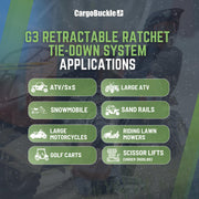 CargoBuckle G3 Retractable Ratchet Tie-Down 2-Pack