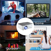 MPBEKING Mini Projector, WiFi Bluetooth, 4K Support, 1080P Full HD, 9500 Lumens Brightness, 12000:1 Contrast Ratio, Dual 5W Speakers, HDMI USB AV VGA TF Inputs, White, Portable with Carrying Case