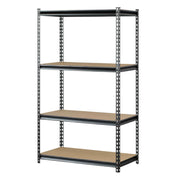 Muscle Rack 4-Shelf Steel Shelving, Silver-Vein, 18
