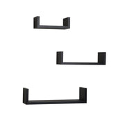 Danya B. Black Laminate Floating U Shelves (Set of 3 Pieces)
