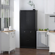 Aosom Kitchen Pantry Cabinet, Traditional Freestanding Storage with 4 Shaker-Style Doors, Drawer, 3 Adjustable Shelves, Brown, 72.5 in