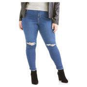 A3 Apparel Women Plus Size Destructed Skinny Jeans, High Rise, Medium Wash, Gray, Sizes 16-26