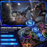 Zrzlmvp Switch Pro Controller, Wireless Video Game Controller with RGB Lighting, 1000mAh Rechargeable Battery, Turbo Function, Crackle Lightning Pattern, Black, S19