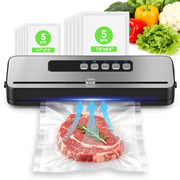 Furnibear Vacuum Sealer Machine, 6-in-1 Multi-Function Food Saver with Built-In Bag Cutter, Compact Vertical Design, Includes 10 Bags and Vacuum Hose, S-HGSHSB134