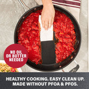 GraniteStone 14 in Nonstick Family Fry Pan, Aluminum Skillet with Helper Handle, Metal Utensil Safe, Oven Safe to 500F, Dishwasher Safe, 7631