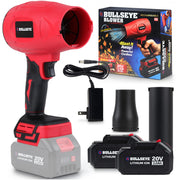 EMSON Bullseye Blower Cordless Leaf Blower Handheld Turbo Jet 20V 350W Electric Air Power with 2 Rechargeable Batteries Red Black 4019