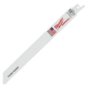 Milwaukee 48-00-5193 Reciprocating Saw Blade, 5/8 in W, 8 in L, 10/14 TPI, Bi-Metal Cutting Edge