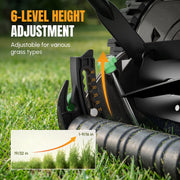 WORKPROX 16-Inch Push Reel Lawn Mower, Adjustable Height, 5-Blade Manual Mower, Removable 8-Gallon Grass Catcher, Black