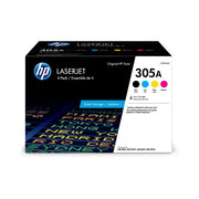 HP CE305AQ1 305A 4-Pack Multicolor Original LaserJet Toner Cartridges